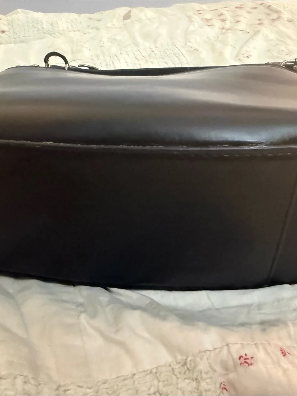 Vintage Giani Bernini Black Leather Shoulder/Crossbody Turnlock Handbag